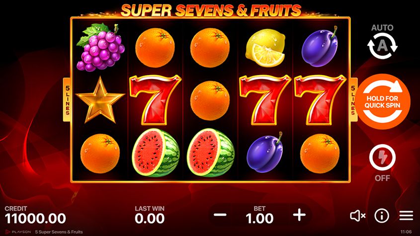 5 Super Sevens & Fruits Slot - Free Play in Demo Mode - Dec 2024