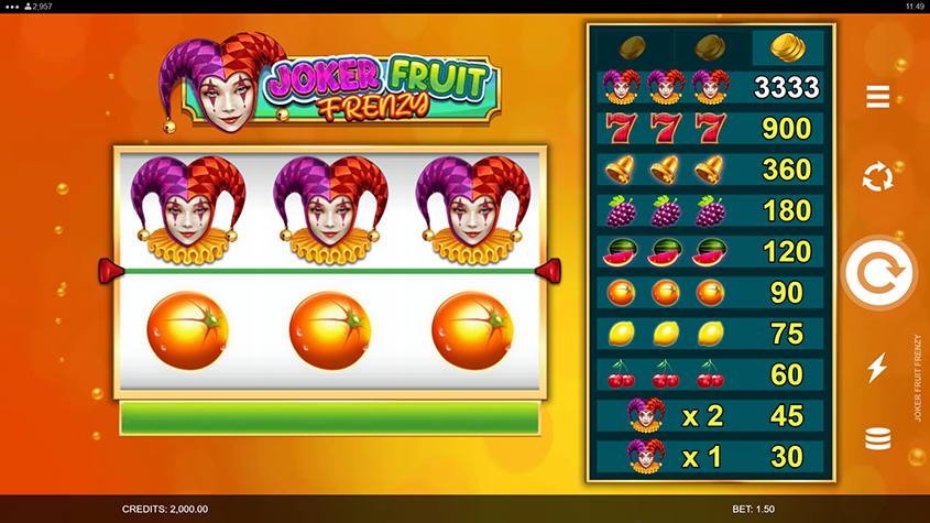 free fruit frenzy slot game